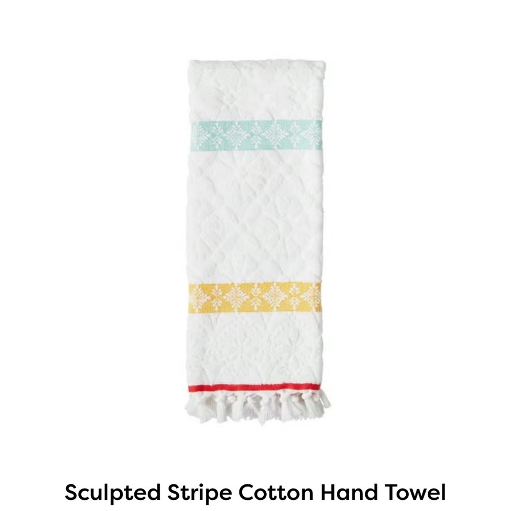 Pioneer Woman Sculpted Stripe Hand Towel Only - set of 2 pcs - Picture 1 of 2
